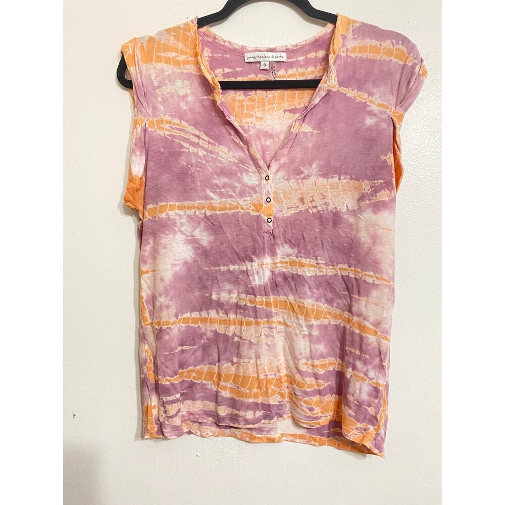 Young Fabulous & Broke Pink and Orange Tank Top